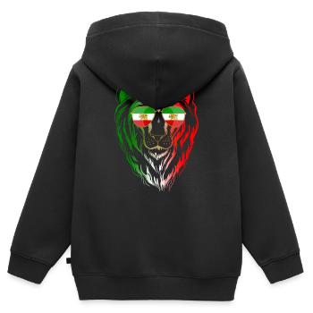 Perse - Sweat Premium à capuche zippé enfant bio - noir - Dos - AI Model Kid Male (0cm)