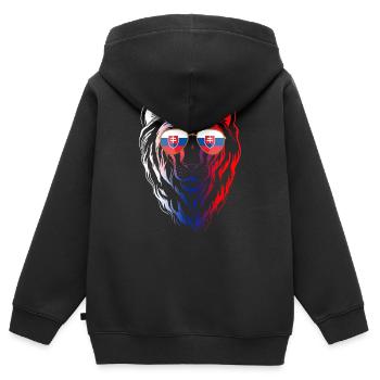 Slowakei - Kinder Premium Organic Zip Hoodie - Schwarz - Hinten - AI Model Kid Male (0cm)