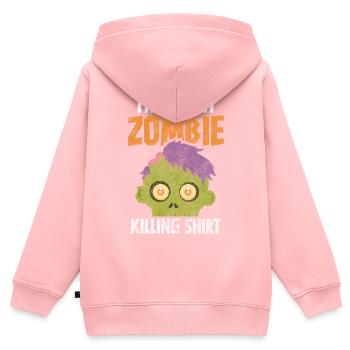 Zombieapokalypse Zombie-Jäger Pandemie Epidemie - Kinder Premium Organic Zip Hoodie - Rosa - Hinten - AI Model Kid Female (0cm)