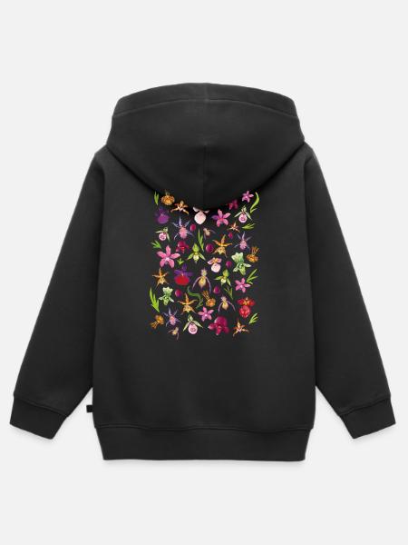 Blumenliese Orchideen - Kinder Premium Organic Zip Hoodie - Schwarz