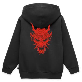 Roter gotischer Dämon - Kinder Premium Organic Zip Hoodie - Schwarz - Hinten - AI Model Kid Male (0cm)