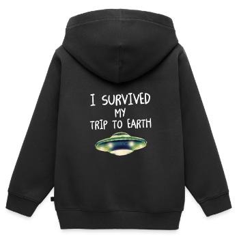 Alien Geschenk Außerirdische Ufo Area 51 Sci-fi - Kinder Premium Organic Zip Hoodie - Schwarz - Hinten - AI Model Kid Male (0cm)
