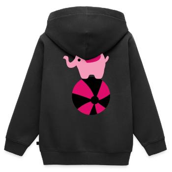 Elefanten Familie Mama Baby T-Shirt - Kinder Premium Organic Zip Hoodie - Schwarz - Hinten - AI Model Kid Male (0cm)