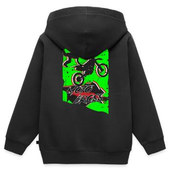Cascade de motocross - Sweat Premium à capuche zippé enfant bio - noir - Dos - AI Model Kid Male (0cm)