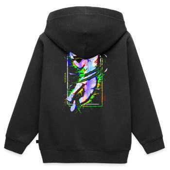 Basketball - Joueurs de basket-ball - Équipe de basket-ball - Sweat Premium à capuche zippé enfant bio - noir - Dos - AI Model Kid Male (0cm)