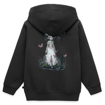 Geisterbraut - Kinder Premium Organic Zip Hoodie - Schwarz - Hinten - AI Model Kid Male (0cm)