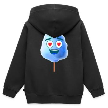 Zuckerwatte Blau - Kinder Premium Organic Zip Hoodie - Schwarz - Hinten - AI Model Kid Male (0cm)