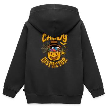 Design drôle d’Halloween - Candy Inspector - Sweat Premium à capuche zippé enfant bio - noir - Dos - AI Model Kid Male (0cm)