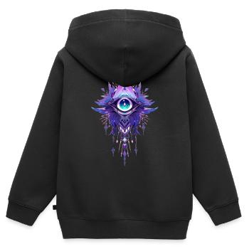 Attrape-rêves #7 - Sweat Premium à capuche zippé enfant bio - noir - Dos - AI Model Kid Male (0cm)
