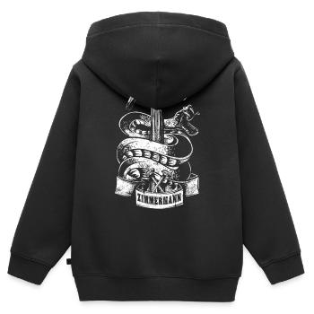 Zimmermann - Kinder Premium Organic Zip Hoodie - Schwarz - Hinten - AI Model Kid Male (0cm)