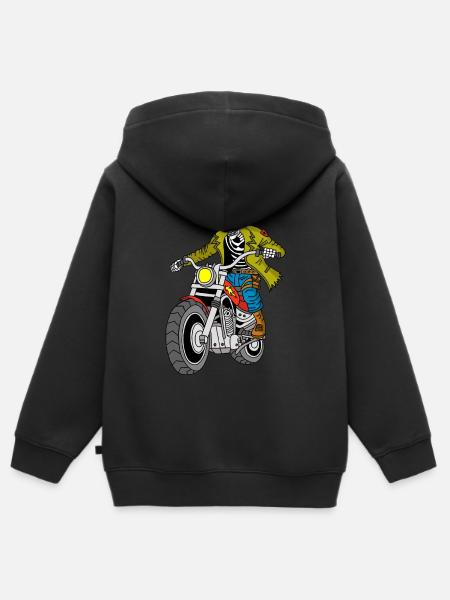 Der Biker aus der Hölle - Kinder Premium Organic Zip Hoodie - Schwarz