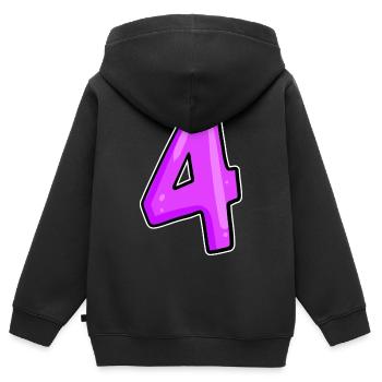 4 Rose Rose - Sweat Premium à capuche zippé enfant bio - noir - Dos - AI Model Kid Male (0cm)
