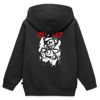 Jouet maléfique - Sweat Premium à capuche zippé enfant bio - noir - Dos - AI Model Kid Male (0cm)