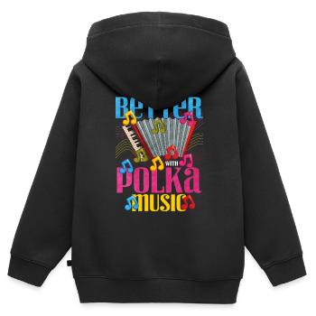 Akkordeon Polka Musik Geschenk - Kinder Premium Organic Zip Hoodie - Schwarz - Hinten - AI Model Kid Male (0cm)