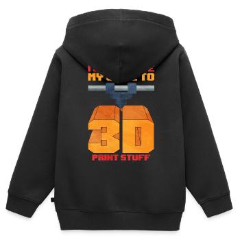 3d printing - Kinder Premium Organic Zip Hoodie - Schwarz - Hinten - AI Model Kid Male (0cm)