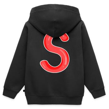 Buchstabe S Anfangsbuchstabe - Kinder Premium Organic Zip Hoodie - Schwarz - Hinten - AI Model Kid Male (0cm)