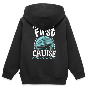 Erster Kreuzfahrturlaub - Kinder Premium Organic Zip Hoodie - Schwarz - Hinten - AI Model Kid Male (0cm)