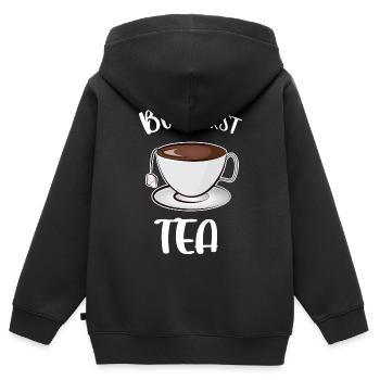 Aber der erste Tee - Kinder Premium Organic Zip Hoodie - Schwarz - Hinten - AI Model Kid Male (0cm)