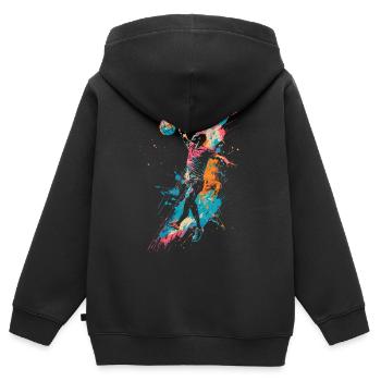 Volleyballspieler Streetart - Kinder Premium Organic Zip Hoodie - Schwarz - Hinten - AI Model Kid Male (0cm)
