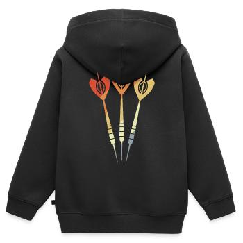 Dartpfeile Vintage - Kinder Premium Organic Zip Hoodie - Schwarz - Hinten - AI Model Kid Male (0cm)