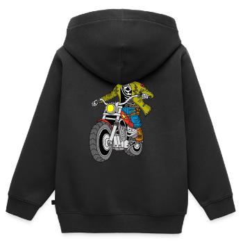 Biker aus der Hölle - Kinder Premium Organic Zip Hoodie - Schwarz - Hinten - AI Model Kid Male (0cm)