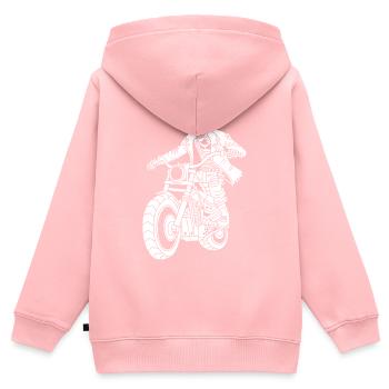 Hell Biker (White) - Kids Premium Organic Zip-up Hoodie - rose - Back - AI Model Kid Female (0cm)