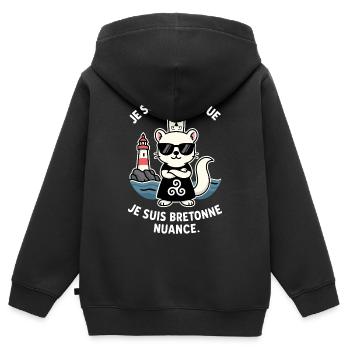 Ich bin nicht stur hermine bretonne humor bretagne - Kinder Premium Organic Zip Hoodie - Schwarz - Hinten - AI Model Kid Male (0cm)