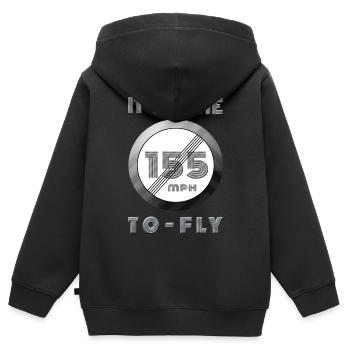 Zeit läuft 155 mph Retro Design - Kinder Premium Organic Zip Hoodie - Schwarz - Hinten - AI Model Kid Male (0cm)