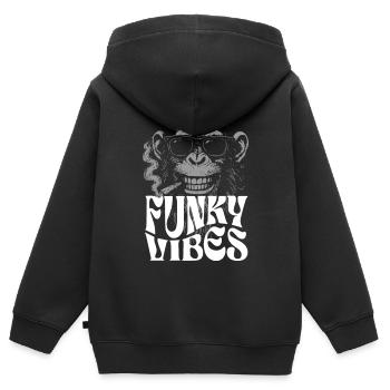 Monkey Funk Vibes - Kids Premium Organic Zip-up Hoodie - black - Back - AI Model Kid Male (0cm)