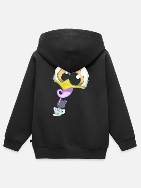 Weltraumstraußen - Kinder Premium Organic Zip Hoodie - Schwarz
