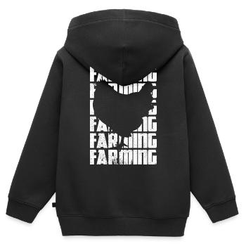 Landwirtschaft - Kinder Premium Organic Zip Hoodie - Schwarz - Hinten - AI Model Kid Male (0cm)