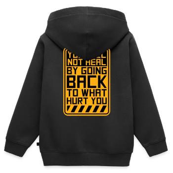 You Will Not Heal Heilung Schmerz Loslassen Neu - Kinder Premium Organic Zip Hoodie - Schwarz - Hinten - AI Model Kid Male (0cm)