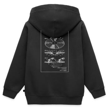 Vintage-Vinyl-Stereo-Diagramm - Kinder Premium Organic Zip Hoodie - Schwarz - Hinten - AI Model Kid Male (0cm)