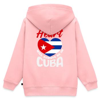 Cuba Pride & Home - Design du drapeau de Cuba - Sweat Premium à capuche zippé enfant bio - rose - Dos - AI Model Kid Female (0cm)