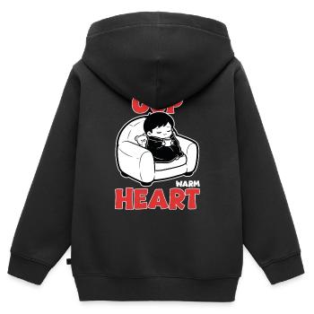 Warmgetränk-Teddy einhüllen - Kinder Premium Organic Zip Hoodie - Schwarz - Hinten - AI Model Kid Male (0cm)