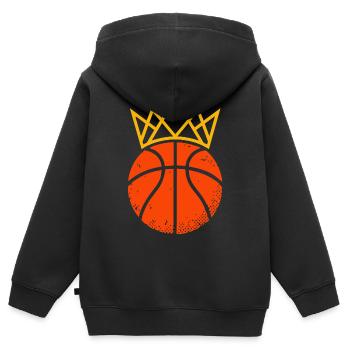 Basketball King & Queen Partnerlook Design - Kinder Premium Organic Zip Hoodie - Schwarz - Hinten - AI Model Kid Male (0cm)