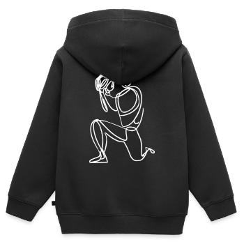 Baseball Skizze - Kinder Premium Organic Zip Hoodie - Schwarz - Hinten - AI Model Kid Male (0cm)