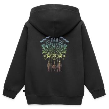 coucou - Sweat Premium à capuche zippé enfant bio - noir - Dos - AI Model Kid Male (0cm)