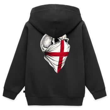 England flag skull - Kids Premium Organic Zip-up Hoodie - black - Back - AI Model Kid Male (0cm)
