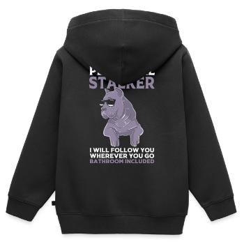 Cane Corso - Kinder Premium Organic Zip Hoodie - Schwarz - Hinten - AI Model Kid Male (0cm)