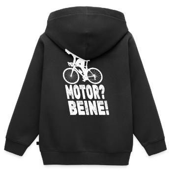 Beine Statt Motor - Kinder Premium Organic Zip Hoodie - Schwarz - Hinten - AI Model Kid Male (0cm)
