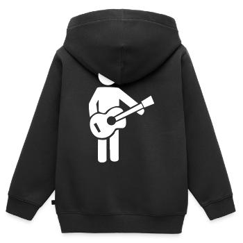 Gitarrist Silhouette Musik Design - Kinder Premium Organic Zip Hoodie - Schwarz - Hinten - AI Model Kid Male (0cm)