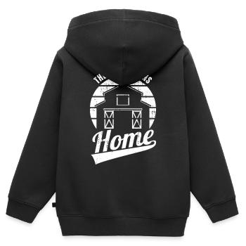 Scheune bedeutet Zuhause - Kinder Premium Organic Zip Hoodie - Schwarz - Hinten - AI Model Kid Male (0cm)