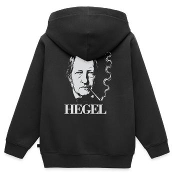 Hegel-Porträt - Kinder Premium Organic Zip Hoodie - Schwarz - Hinten - AI Model Kid Male (0cm)