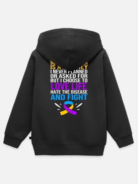 Blasenkrebs Krebs Blase - Kinder Premium Organic Zip Hoodie - Schwarz