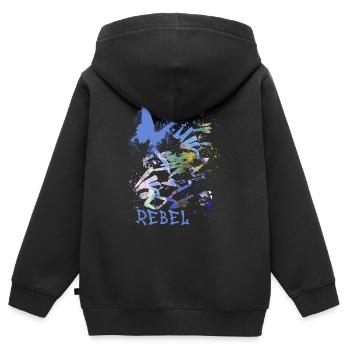 kunst,schmetterling,graffiti,bunt,blau,malerei - Kinder Premium Organic Zip Hoodie - Schwarz - Hinten - AI Model Kid Male (0cm)