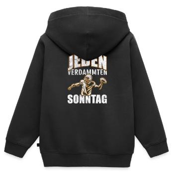 American Football Coach Footballfan Geschenk - Kinder Premium Organic Zip Hoodie - Schwarz - Hinten - AI Model Kid Male (0cm)