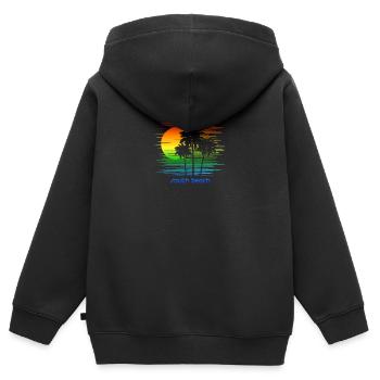 South Beach Miami Florida LGBTQ Regenbogenflagge - Kinder Premium Organic Zip Hoodie - Schwarz - Hinten - AI Model Kid Male (0cm)
