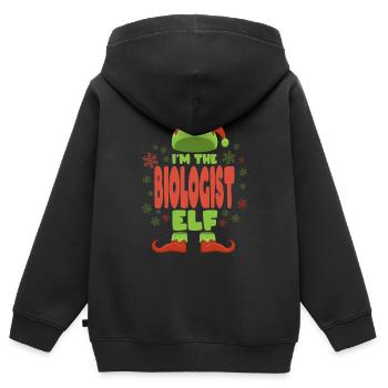 Biologe Weihnachtself - Kinder Premium Organic Zip Hoodie - Schwarz - Hinten - AI Model Kid Male (0cm)