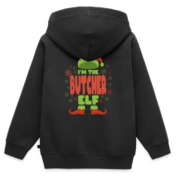 Metzger Weihnachtself - Kinder Premium Organic Zip Hoodie - Schwarz - Hinten - AI Model Kid Male (0cm)